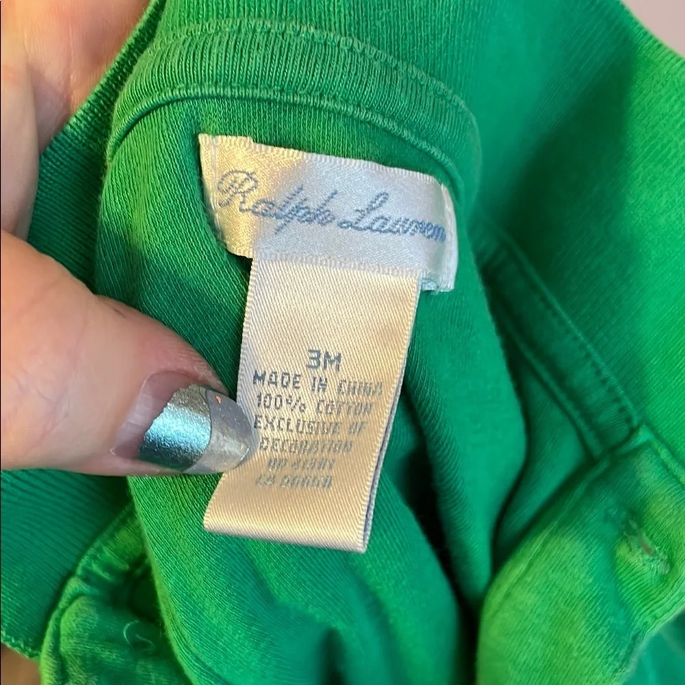 Ralph Lauren Green Polo Cotton Romper size 3 Months